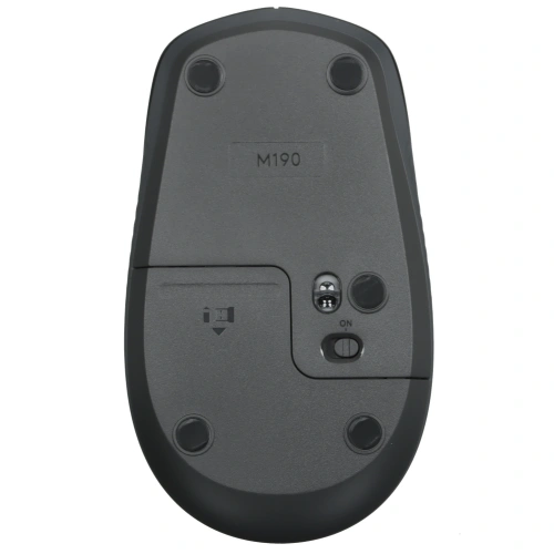 Мышь беспроводная Logitech M190 черный, 1000 dpi, радиоканал, USB, кнопки - 3 [910-005905/910-005902]