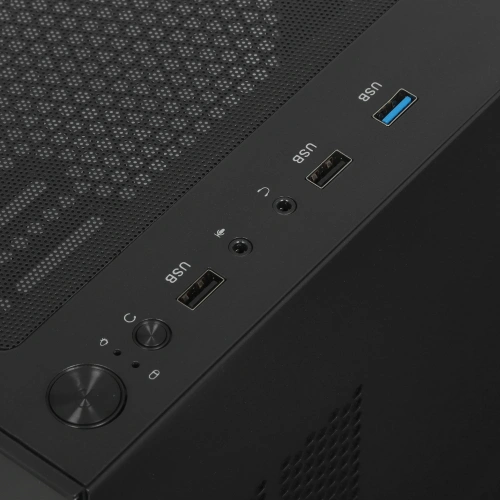 Компьютерный корпус Powercase Vision Micro M, Tempered Glass, черный, mATX [CVMMB-L0]