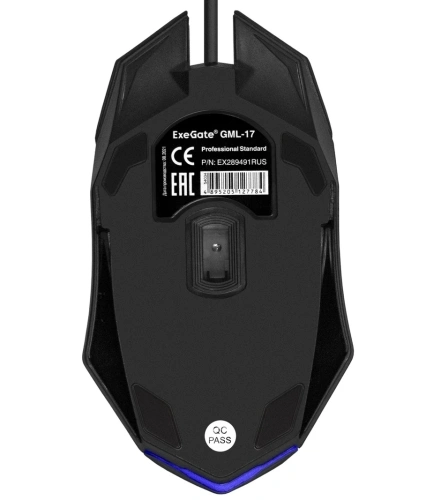 Мышь проводная ExeGate Gaming Standard Laser GML-17 черный, 1200 dpi, USB [EX289491RUS]