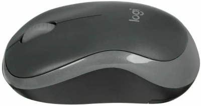 Мышь беспроводная Logitech M186 черный/серый, 1000 dpi, радиоканал, USB, кнопки - 3 [910-004131]