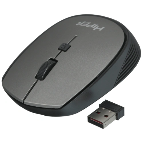 Мышь беспроводная HIPER HOMW-081 серый, 1600 dpi, радиоканал, USB, кнопки - 4 [HOMW-081]