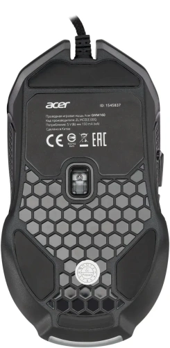 Мышь проводная Acer OMW160 черный, 6400 dpi, USB, кнопки - 8 [ZL.MCEEE.00Q]