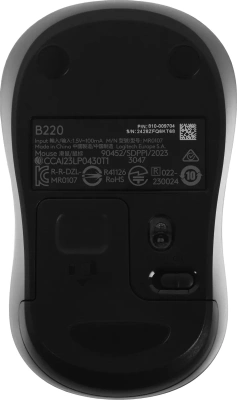 Мышь беспроводная Logitech B220 Silent черный, 1000 dpi, радиоканал, USB, кнопки - 3 [910-005553]