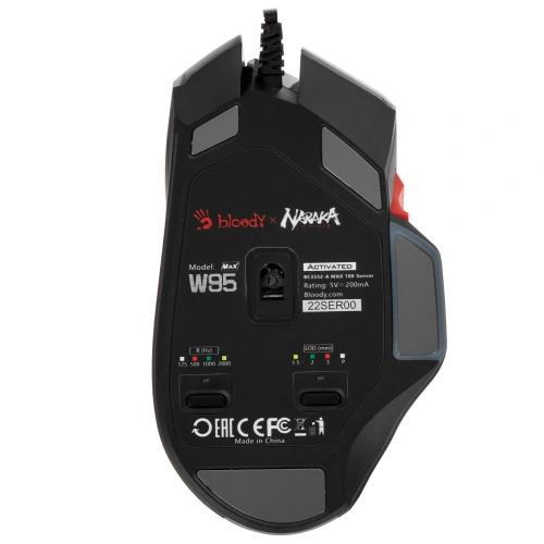 Мышь проводная A4Tech Bloody белый/рисунок, оптическая, 12000 dpi, USB [W95 Max Naraka]