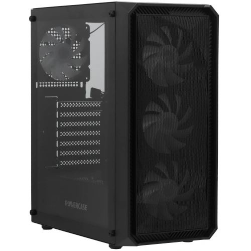 Компьютерный корпус Powercase Mistral Edge, Tempered Glass, 4x 120mm 5-color fan, чёрный, ATX [CMIEB-L4]