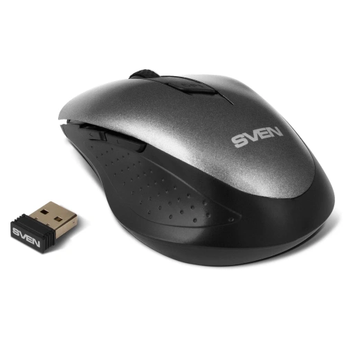 Мышь беспроводная SVEN RX-425W серый, 1600 dpi, радиоканал, USB, кнопки - 6 [SV-014476]