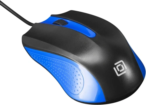 Мышь проводная Oklick 225M черный/синий, 1200 dpi, USB, кнопки - 3 [225M черный/синий]