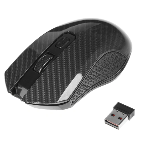 Мышь беспроводная Qumo Kevlar M26 черный, 1600 dpi, радиоканал, USB, кнопки - 4 [Kevlar]