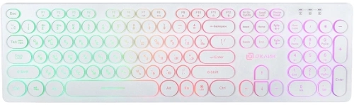 Клавиатура Oklick 420MRL [1091227] проводная, USB, белый [1091227]