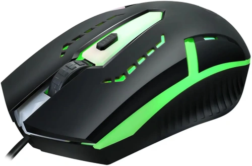 Мышь проводная Oklick черный, 2400 dpi, USB [398G]