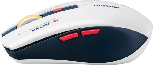Мышь беспроводная Defender Dila MM-282 белый/синий, 1800 dpi, радиоканал, USB, кнопки - 6 [52282]