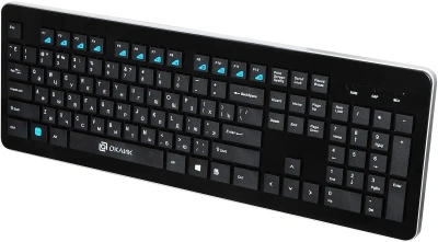 Клавиатура Oklick 870S беспроводная, USB, Радиоканал, черный [870S]