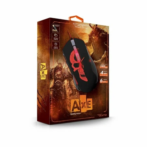Мышь проводная Qumo Dragon War Axe M07 черный, 2400 dpi, USB, кнопки - 6 [21380]