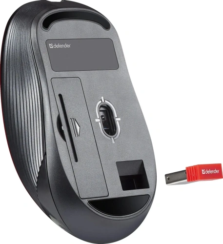 Мышь беспроводная Defender Gassa MM-105 красный, 1600 dpi, радиоканал, USB, кнопки - 6 [52103]