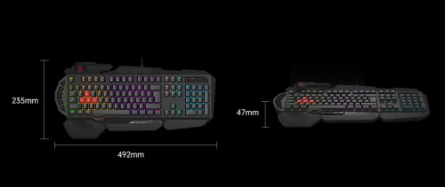 Клавиатура A4Tech Bloody B310N черный USB Multimedia for gamer LED (подставка для запястий) (B310N) [B310N]