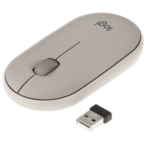 Мышь беспроводная Logitech Pebble M350 серый, 1000 dpi, радиоканал, Bluetooth, USB, кнопки - 3 [910-006653/910-005719]