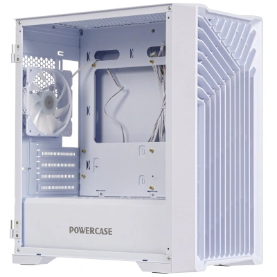 Компьютерный корпус Powercase Mistral Micro X4W, Tempered Glass, 4х 120mm 5-color fan, белый, mATX [CMMXW-L4]