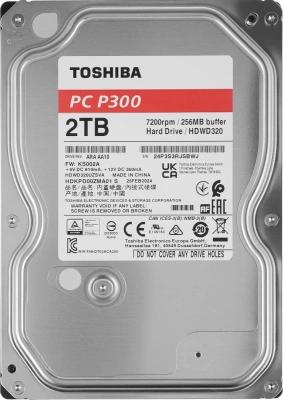 Жесткий диск Toshiba Original SATA-III 2Tb HDWD320UZSVA P300 (7200rpm) 128Mb 3.5&quot; [HDWD320UZSVA]
