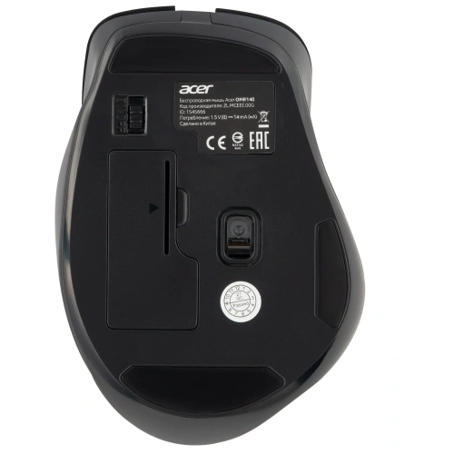 Мышь беспроводная Acer OMR140 черный, 1600 dpi, радиоканал, USB, кнопки - 6 [ZL.MCEEE.00G]