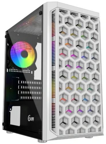Компьютерный корпус Powercase Mistral Micro T3W, Tempered Glass, Mesh, 2x 140mm + 1х 120mm 5-color fan, белый, mATX [CMIMTW-L3]