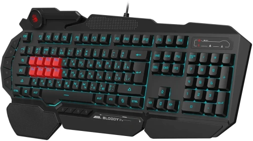 Клавиатура A4Tech Bloody B318 черный USB Multimedia Gamer LED (подставка для запястий) [B318]