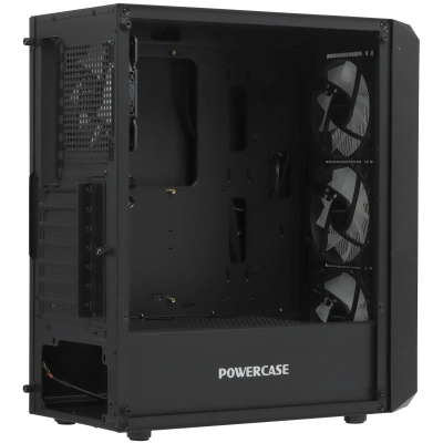 Компьютерный корпус Powercase Mistral Edge, Tempered Glass, 4x 120mm 5-color fan, чёрный, ATX [CMIEB-L4]