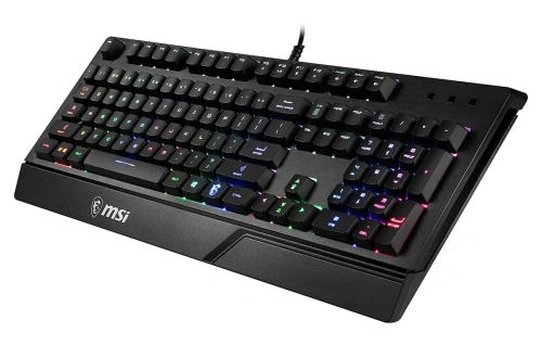 Клавиатура MSI VIGOR GK20 RU черный USB Multimedia for gamer LED (подставка для запястий) [VIGOR GK20 RU]