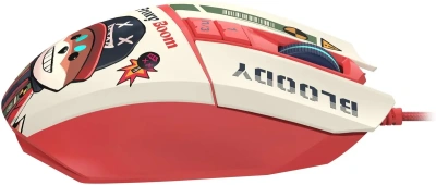 Мышь проводная A4Tech Bloody W63 Max Proxy Boom бежевый/красный, кнопки - 9 [W63 MAX PROXY BOOM]