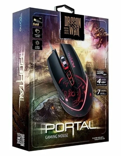 Мышь проводная Qumo Portal M39 черный, 3200 dpi, USB, кнопки - 6 [RN-X43]