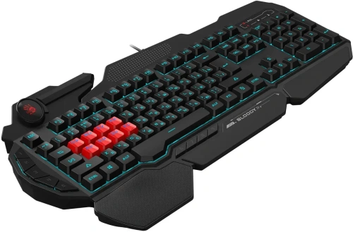 Клавиатура A4Tech Bloody B318 черный USB Multimedia Gamer LED (подставка для запястий) [B318]