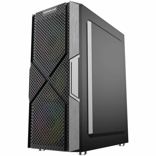 Компьютерный корпус Powercase Mistral T4B, Tempered Glass, 4x 120mm 5-color fan, черный, ATX [CMITB-L4]