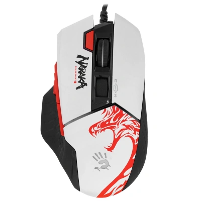 Мышь проводная A4Tech Bloody белый/рисунок, оптическая, 12000 dpi, USB [W95 Max Naraka]