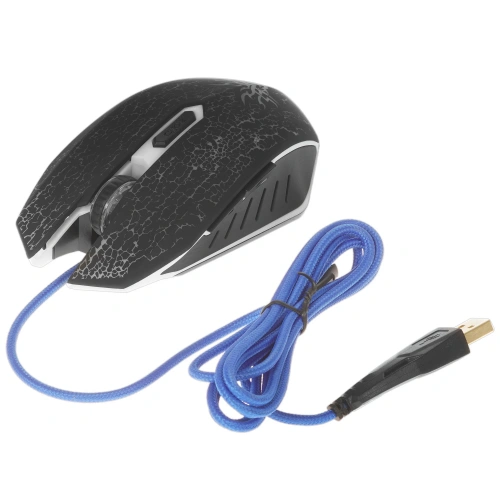 Мышь проводная Qumo BlackOut M03 черный, 3200 dpi, USB, кнопки - 6 [ZY-M33]