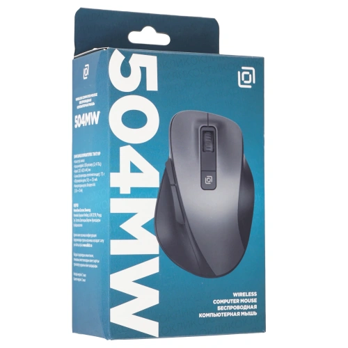 Мышь беспроводная Oklick 504MW черный/серый, 1600 dpi, радиоканал, USB [2004736]