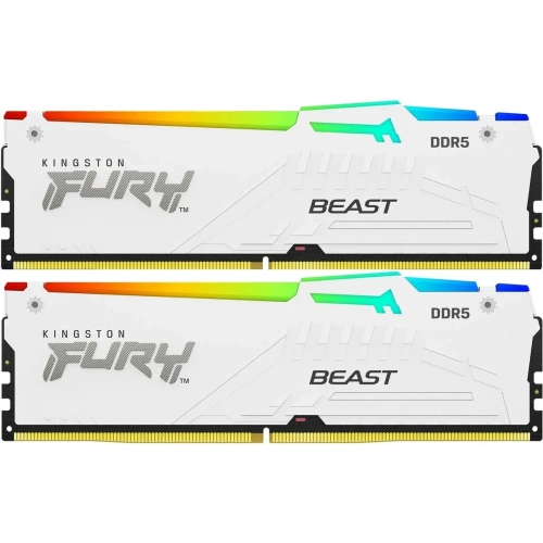 Комплект модулей памяти Kingston FURY Beast White RGB EXPO 64GB DDR5 [KF560C30BWEAK2-64]