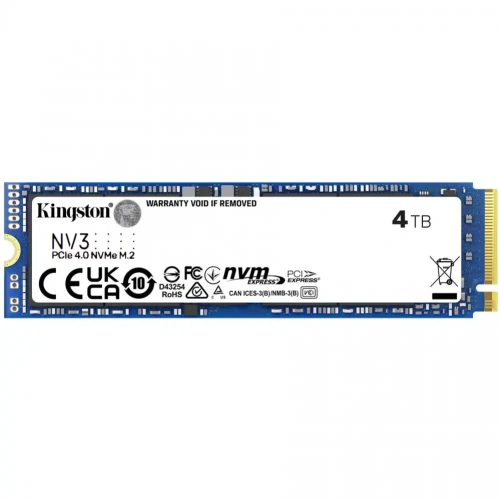 Накопитель SSD Kingston NV3, 4000Gb, M.2 2280, PCIe 4.0 x4, NVMe, R/W 6000/5000 [SNV3S/4000G]