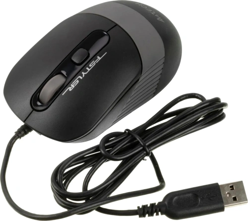 Мышь проводная A4Tech Fstyler FM10 черный/серый, 1600 dpi, USB, кнопки - 4 [FM10 GREY]
