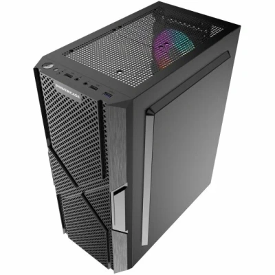 Компьютерный корпус Powercase Mistral T4B, Tempered Glass, 4x 120mm 5-color fan, черный, ATX [CMITB-L4]