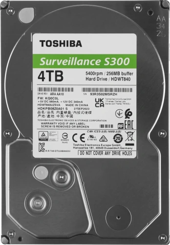 Жесткий диск HDD Toshiba SATA3 4Tb Surveillance S300 [HDWT840UZSVA]
