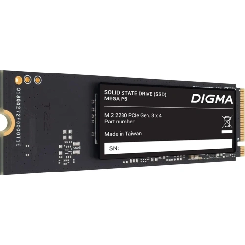 Накопитель SSD Digma Mega P5 256Gb, PCIe 3.0 x4 [DGSM3256GP53T]