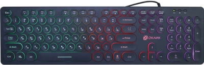 Клавиатура Oklick 420MRL черный USB slim Multimedia LED [420MRL]