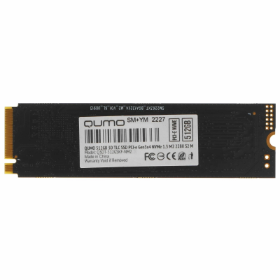 Накопитель QUMO SSD 512GB PCIe Gen3x4 NVMe 1.3 M2 2280 Novation TLC 3D [Q3DT-512GSKF-NM2]