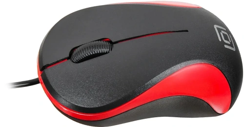 Мышь проводная Oklick 115S черный/красный, 1200 dpi, USB, кнопки - 3 [115S черный/красный]
