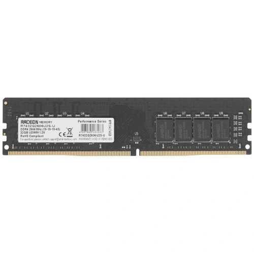 Оперативная память AMD 32GB DDR4 2666 DIMM R7 Performance Series Black R7432G2606U2S-U Non-ECC, CL19, 1.2V, RTL [R7432G2606U2S-U]