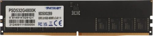 Оперативная память DDR5 2x16Gb 4800MHz Patriot PSD532G4800K Signature RTL PC5-38400 CL40 DIMM ECC 288-pin 1.1В [PSD532G4800K]