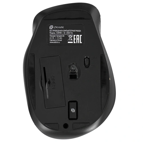 Мышь беспроводная Oklick 504MW черный/серый, 1600 dpi, радиоканал, USB [2004736]