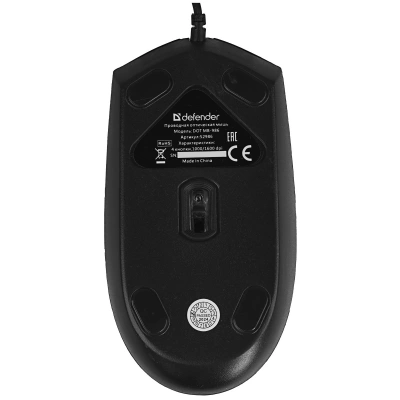 Мышь проводная Defender Dot MB-986 черный, 1600 dpi, USB, кнопки - 4 [52986]