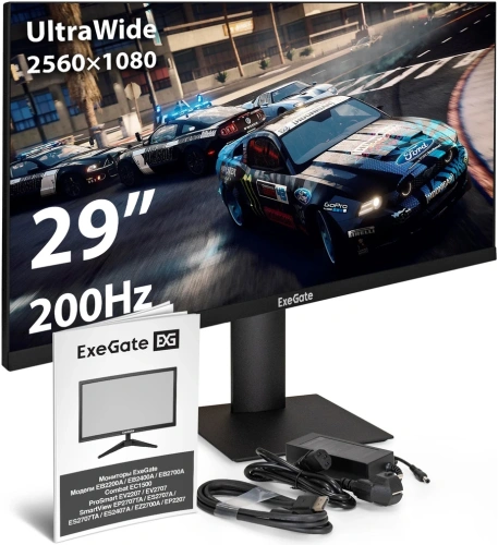 Монитор 29&quot; ExeGate Combat EC1500 IPS 2560x1080, 200 Гц [EX297301RUS]