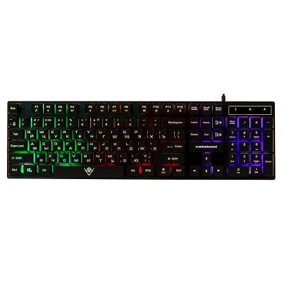 Клавиатура KG-23U BLACK Nakatomi Gaming - игровая с RGb-подсветкой, USB, черная [KG-23U BLACK]