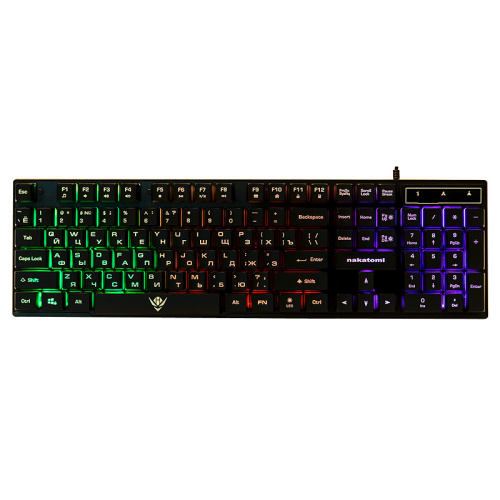 Клавиатура KG-23U BLACK Nakatomi Gaming - игровая с RGb-подсветкой, USB, черная [KG-23U BLACK]